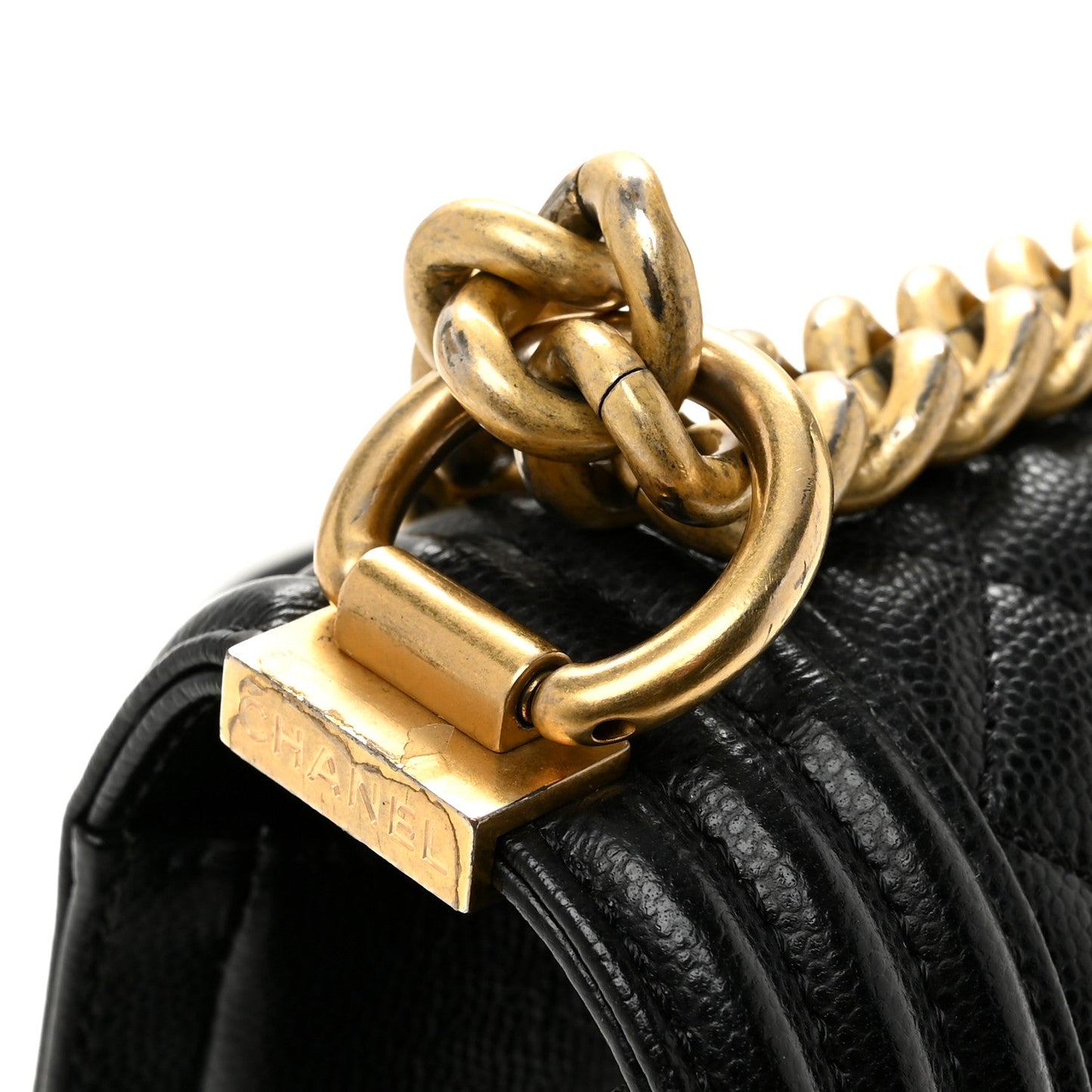 Caviar Quilted Medium Boy Flap Black