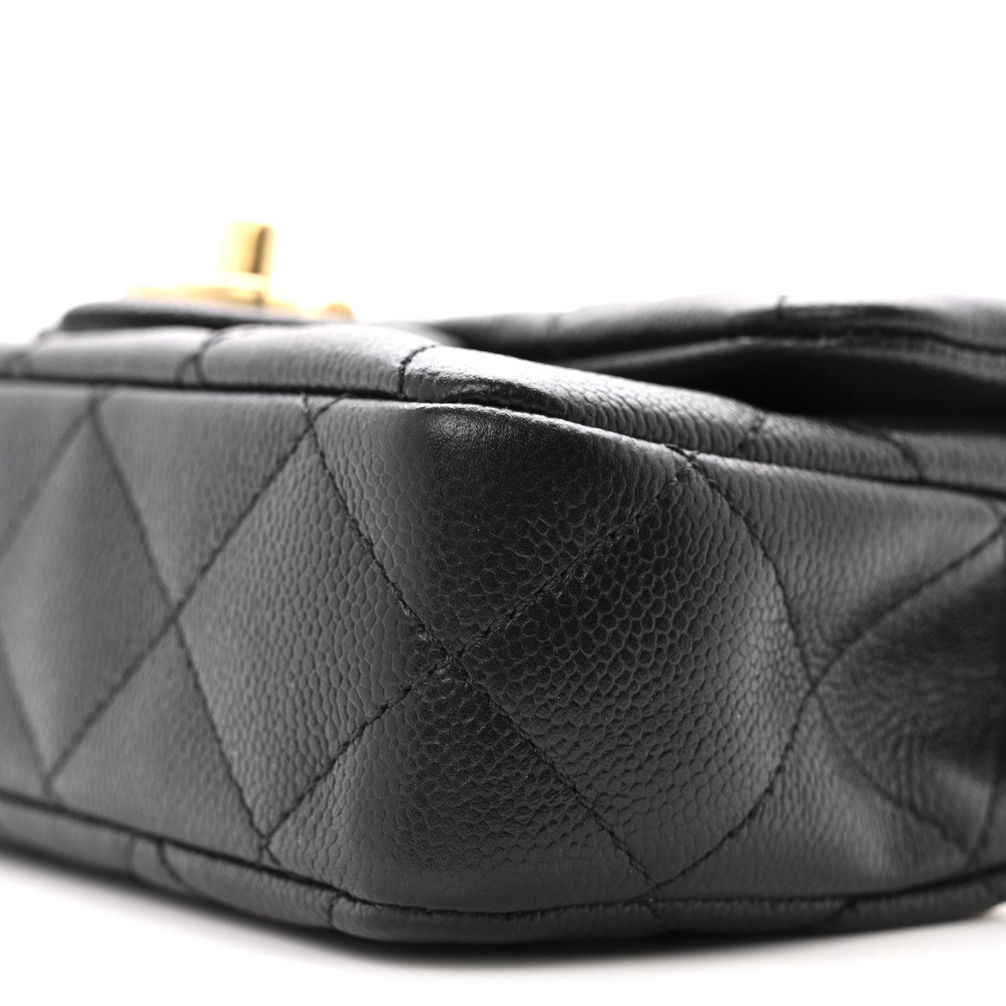 Caviar Quilted Mini Sweetheart Rectangular Flap Black