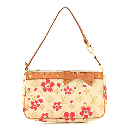 Monogram Cherry Blossom Pochette Accessories Red
