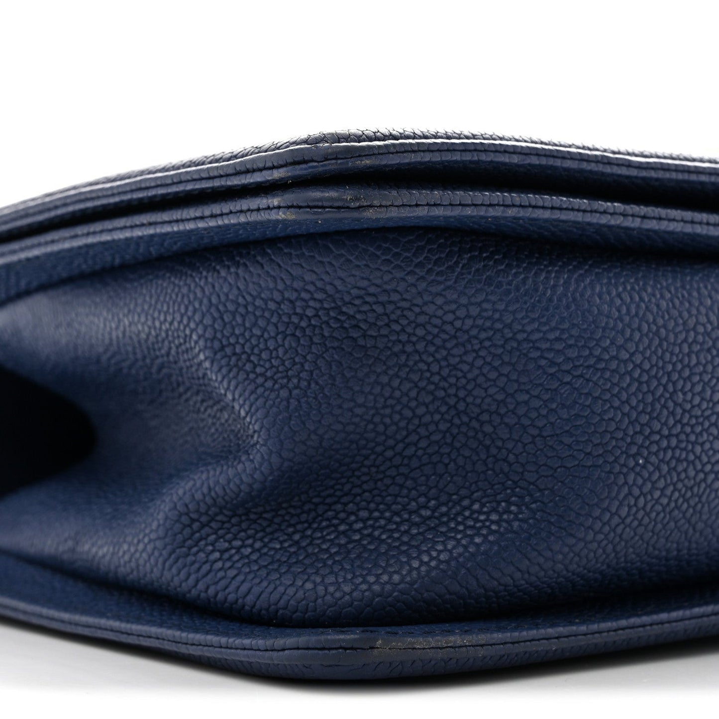 Caviar Quilted Medium Boy Flap Dark Blue