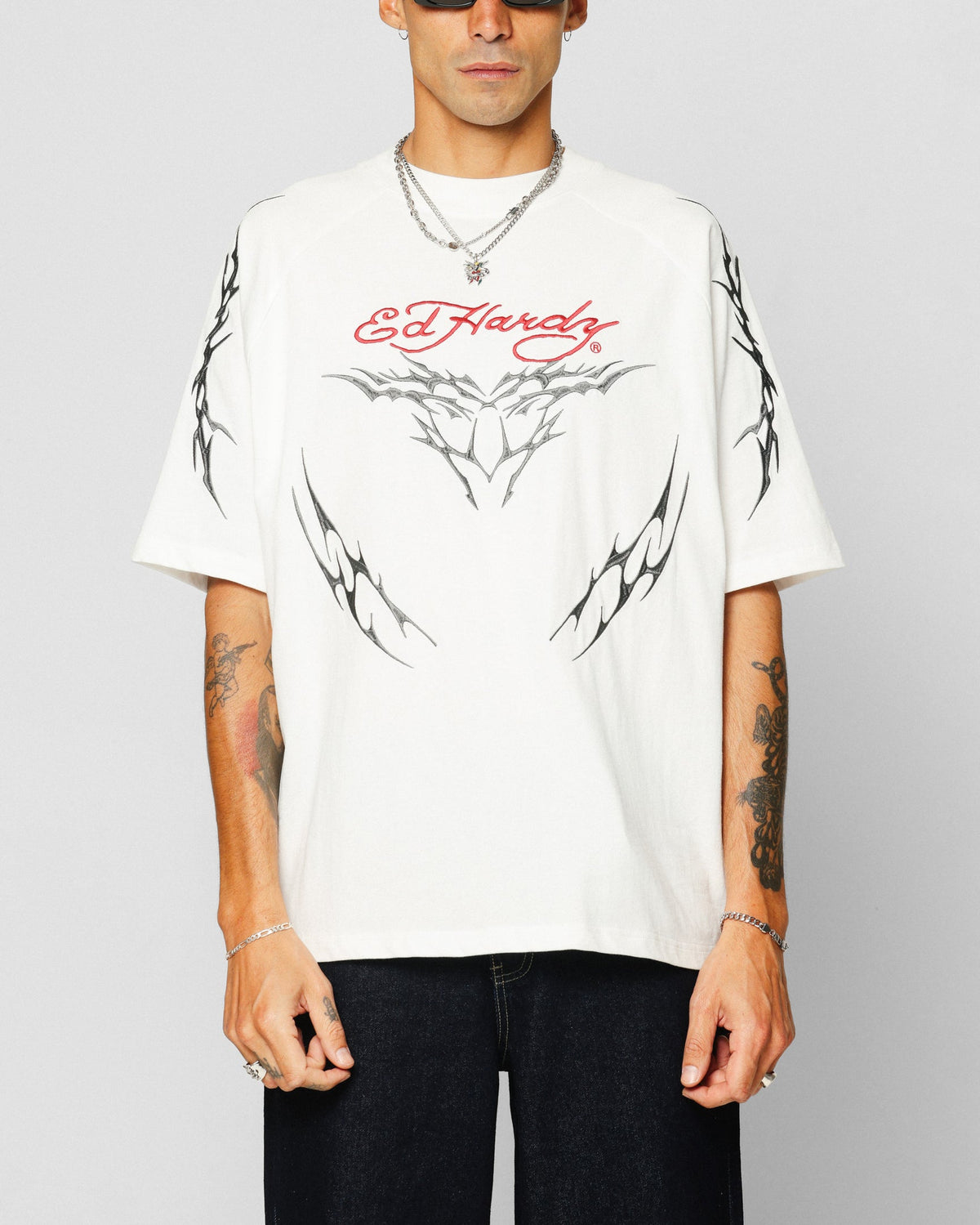 Ed Hardy Techno Oversized T-Shirt Vintage Wash