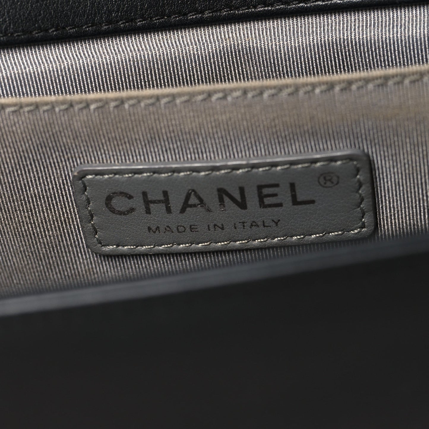 Lambskin Chevron Quilted Medium Boy Flap Black