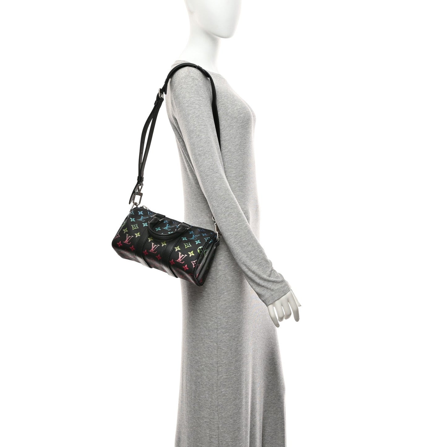 Monogram Iridescent Keepall Bandouliere 25 Black