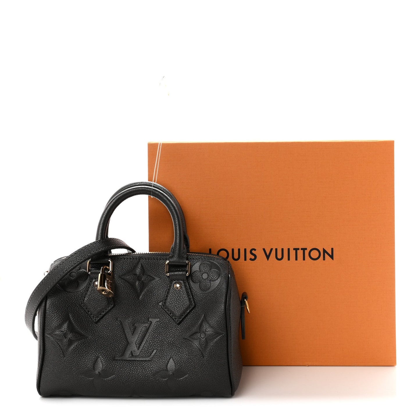 Shimmery Empreinte Monogram Giant Speedy Bandouliere 20  Gun Metal
