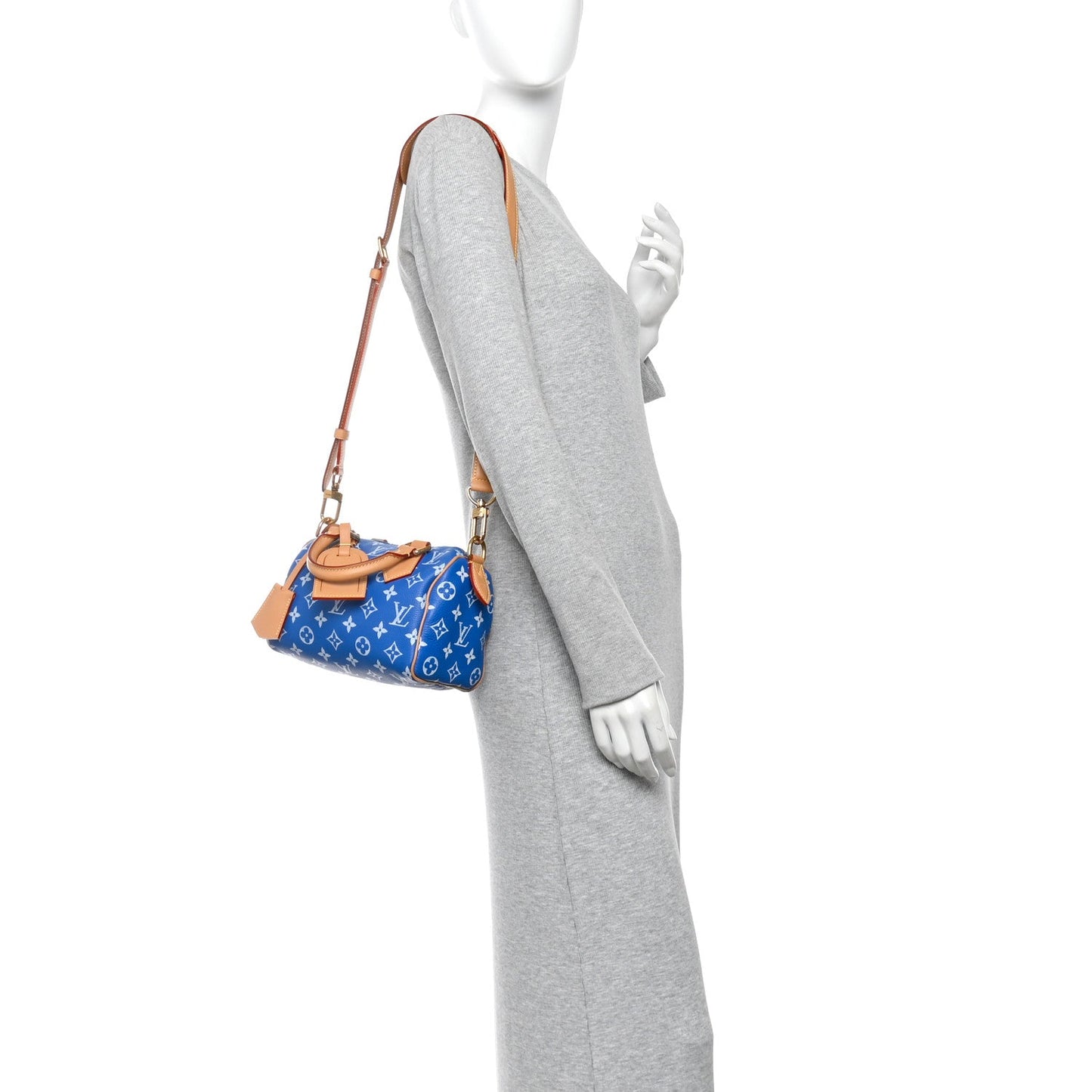 Calfskin Monogram Speedy P9 Bandouliere 20 Blue