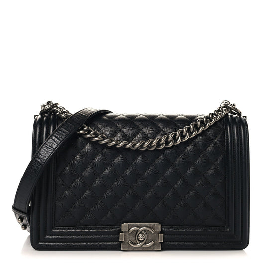Caviar Quilted New Medium Boy Flap Black