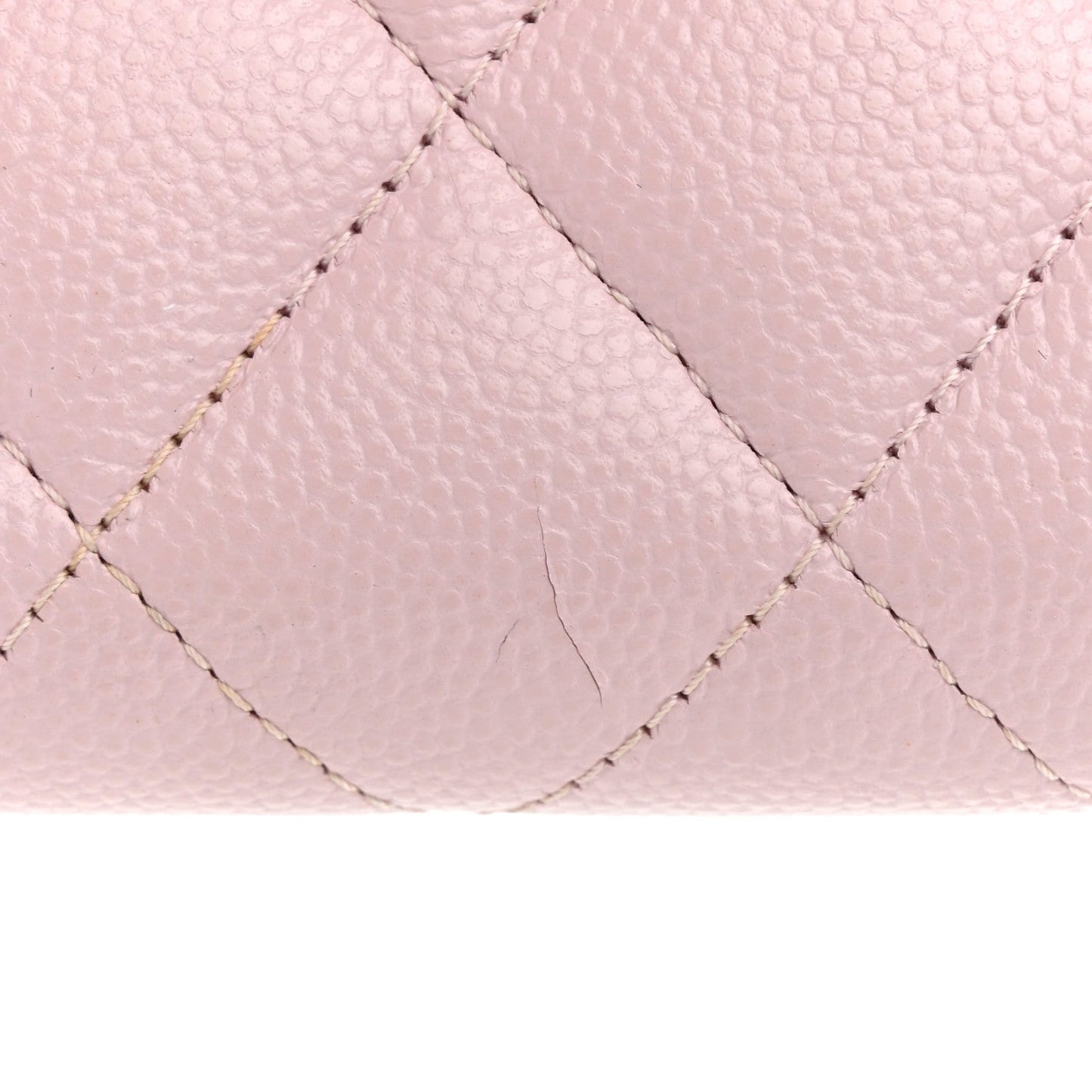 Caviar Quilted Compact Flap Wallet Light Pink