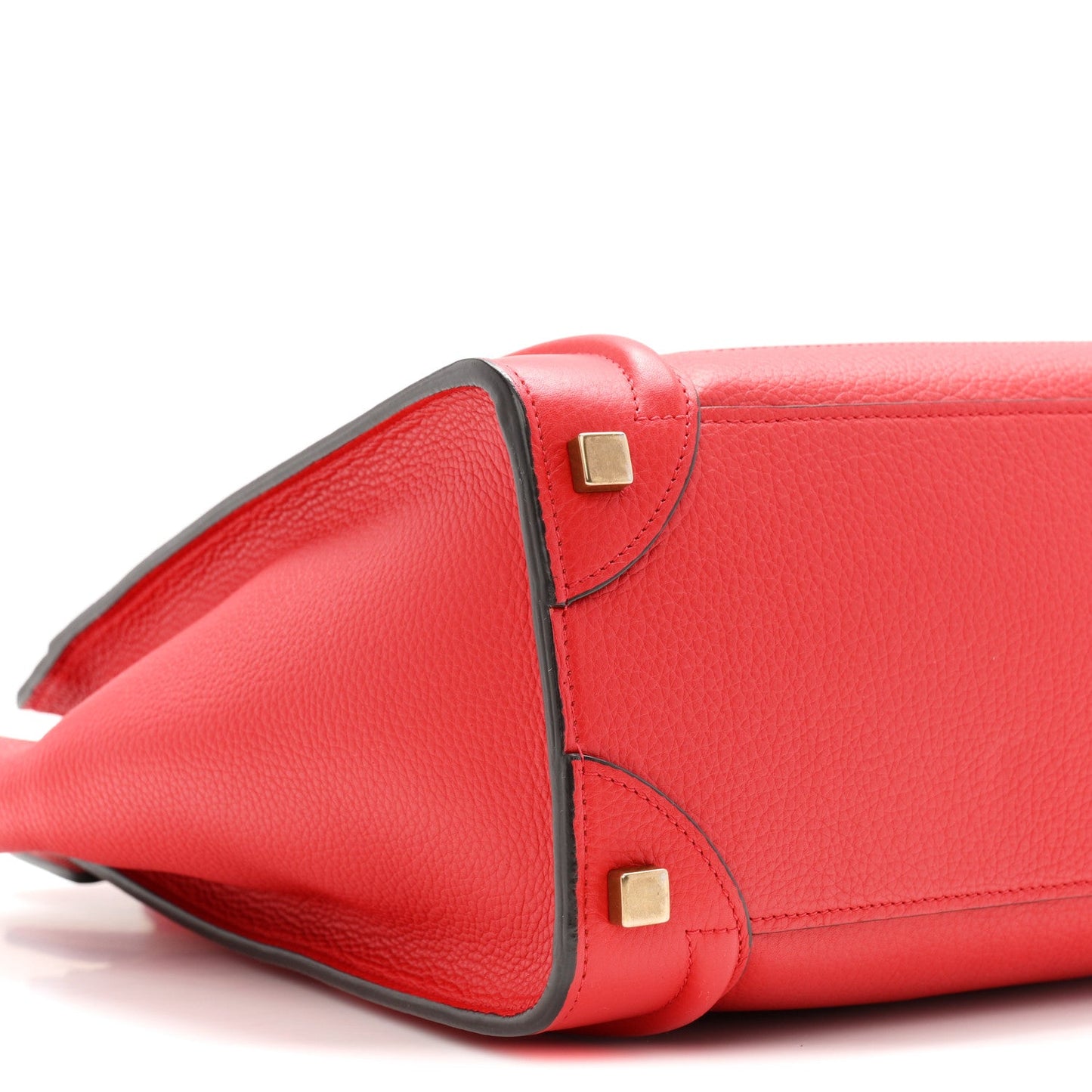 Drummed Calfskin Micro Luggage Coquelicot