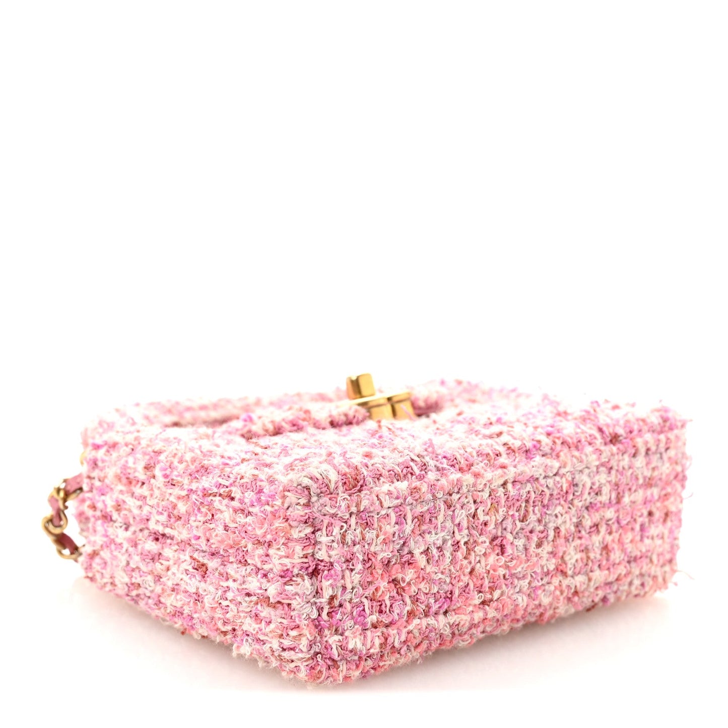 Tweed Quilted Mini Nano Kelly Shopper Pink