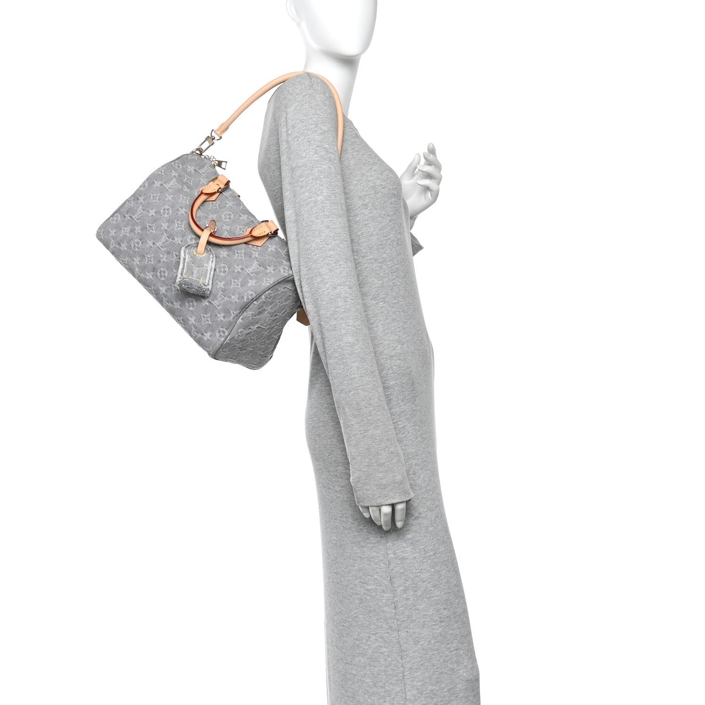 Monogram Denim Speedy Soft 30 Washed Gray