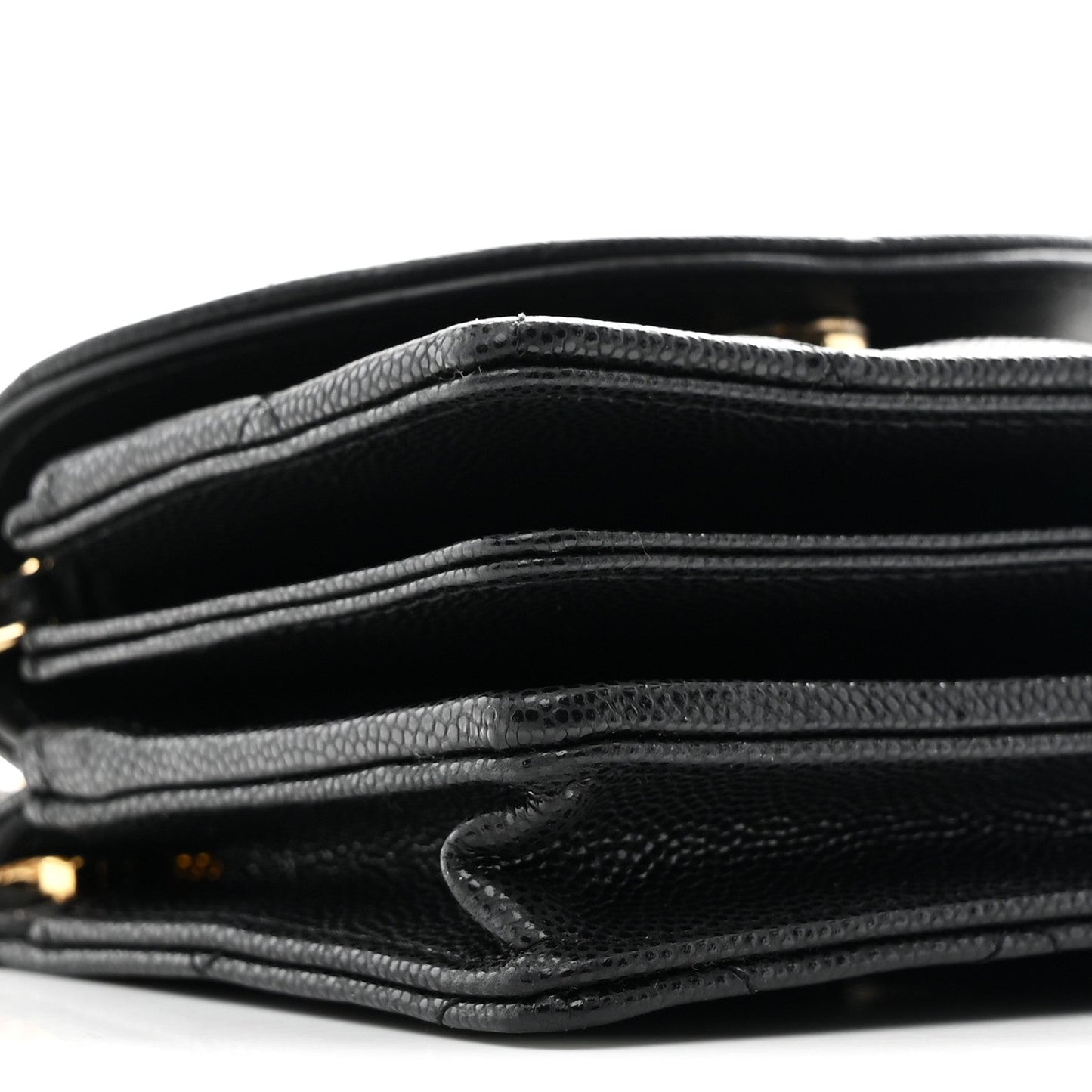 Caviar Quilted CC Stars Card Holder On Chain Black