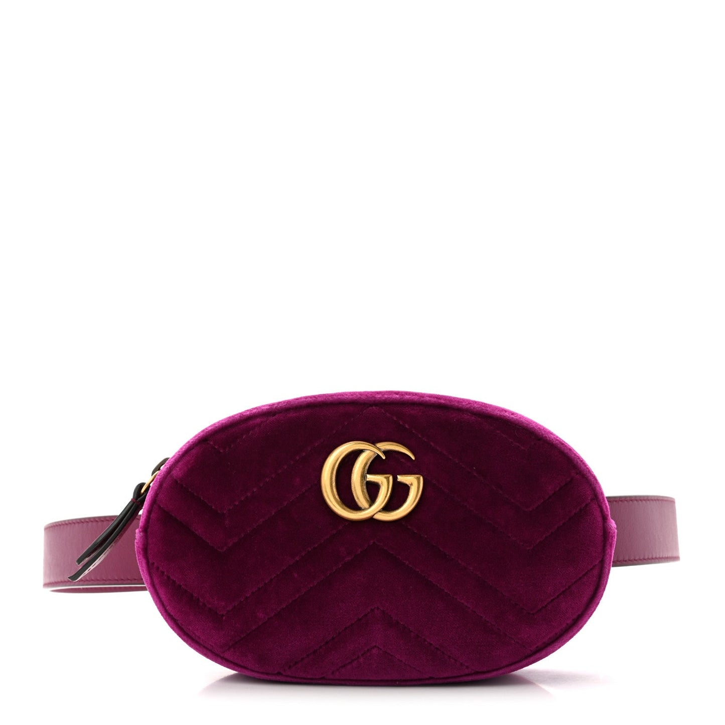 Velvet Matelasse GG Marmont Belt Bag 75 30 Fuchsia Violet Cyclamen