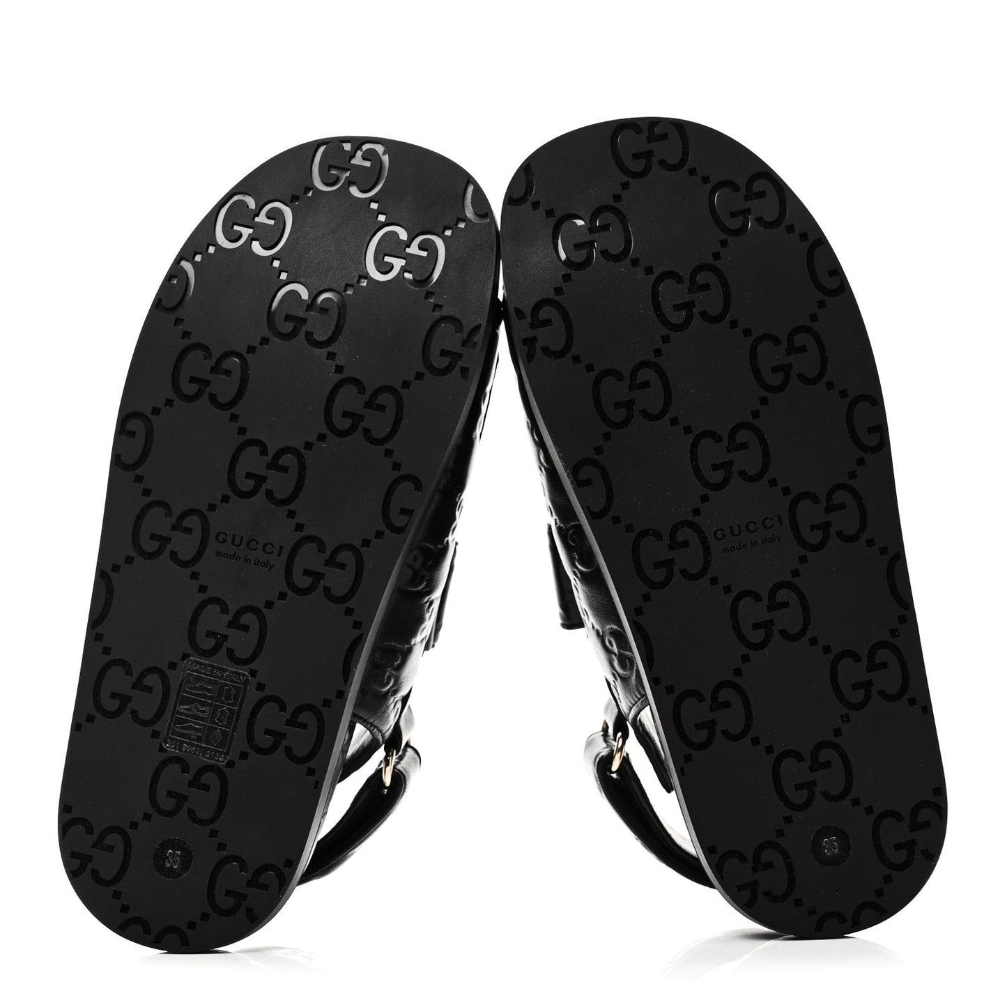 Guccissima GG Embossed Womens Sandals 35 Black