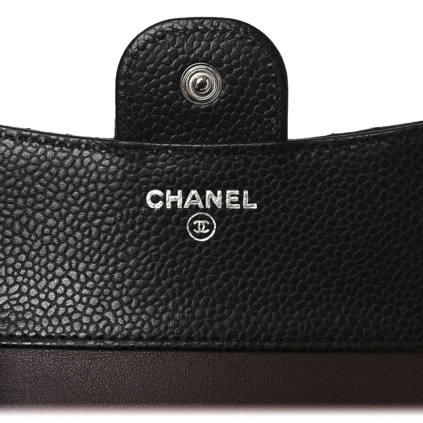 Caviar Quilted Compact Flap Wallet Black