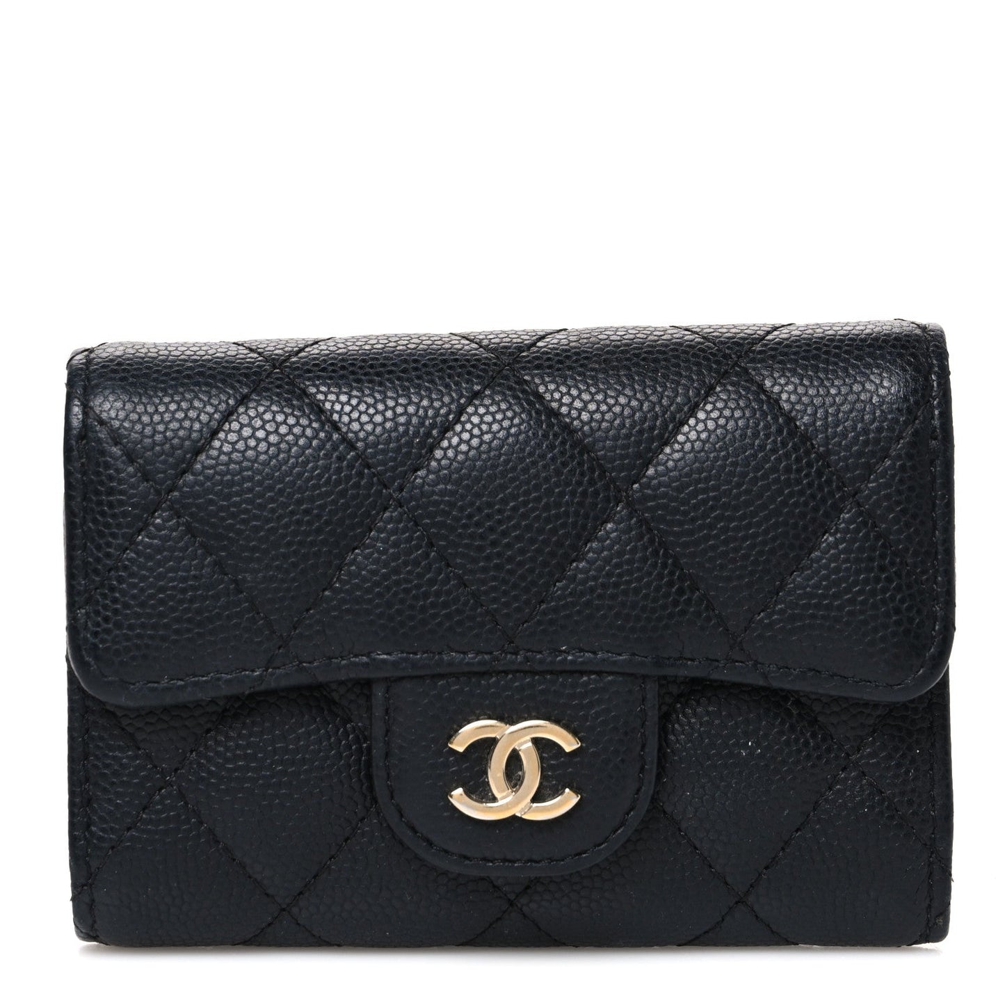 Caviar Quilted Classic 4 Key Holder Wallet Black