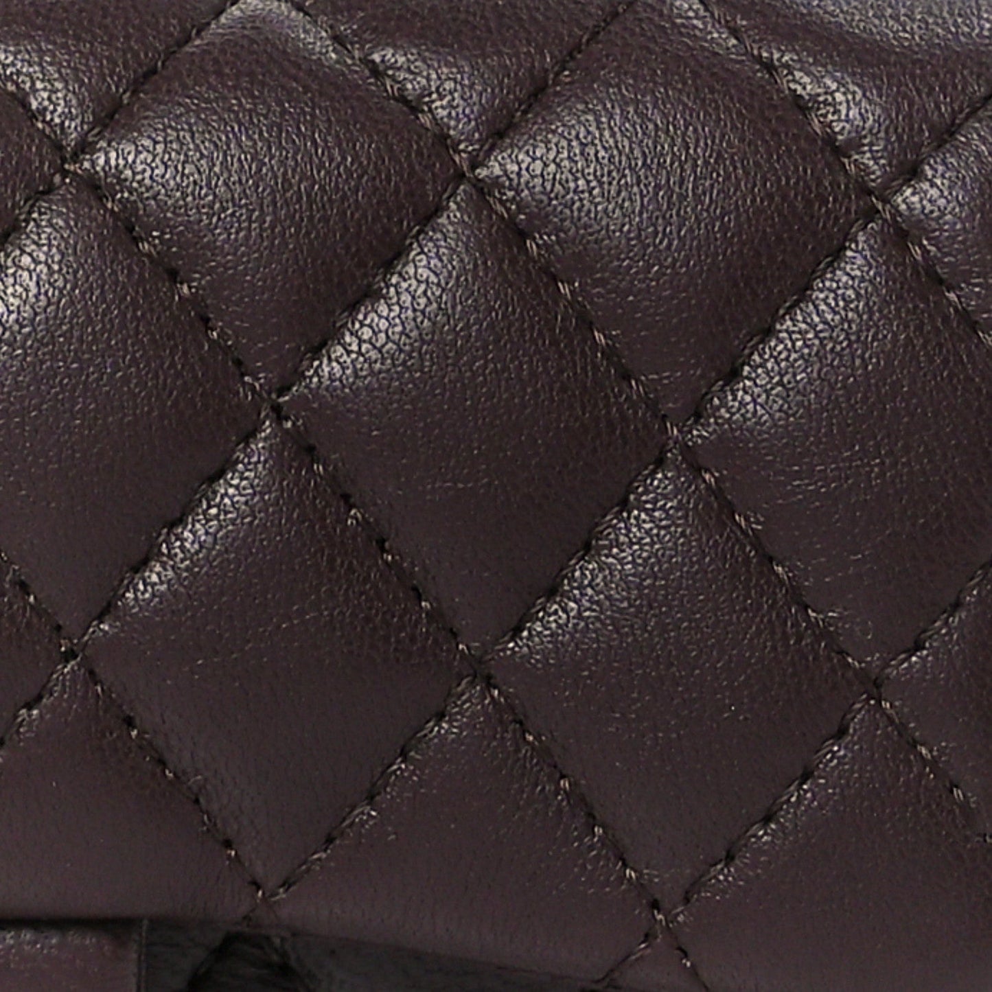 Lambskin Quilted Mini Flap Bag Charm With Hook Dark Brown