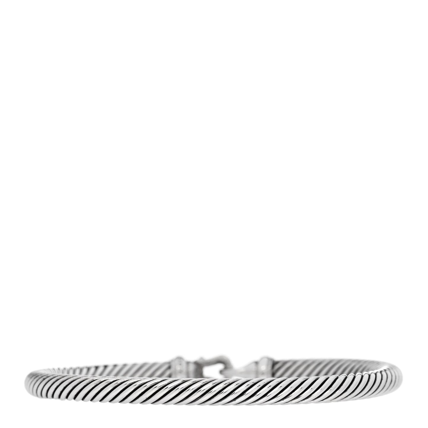 Sterling Silver Diamond 5mm Cable Buckle Bracelet