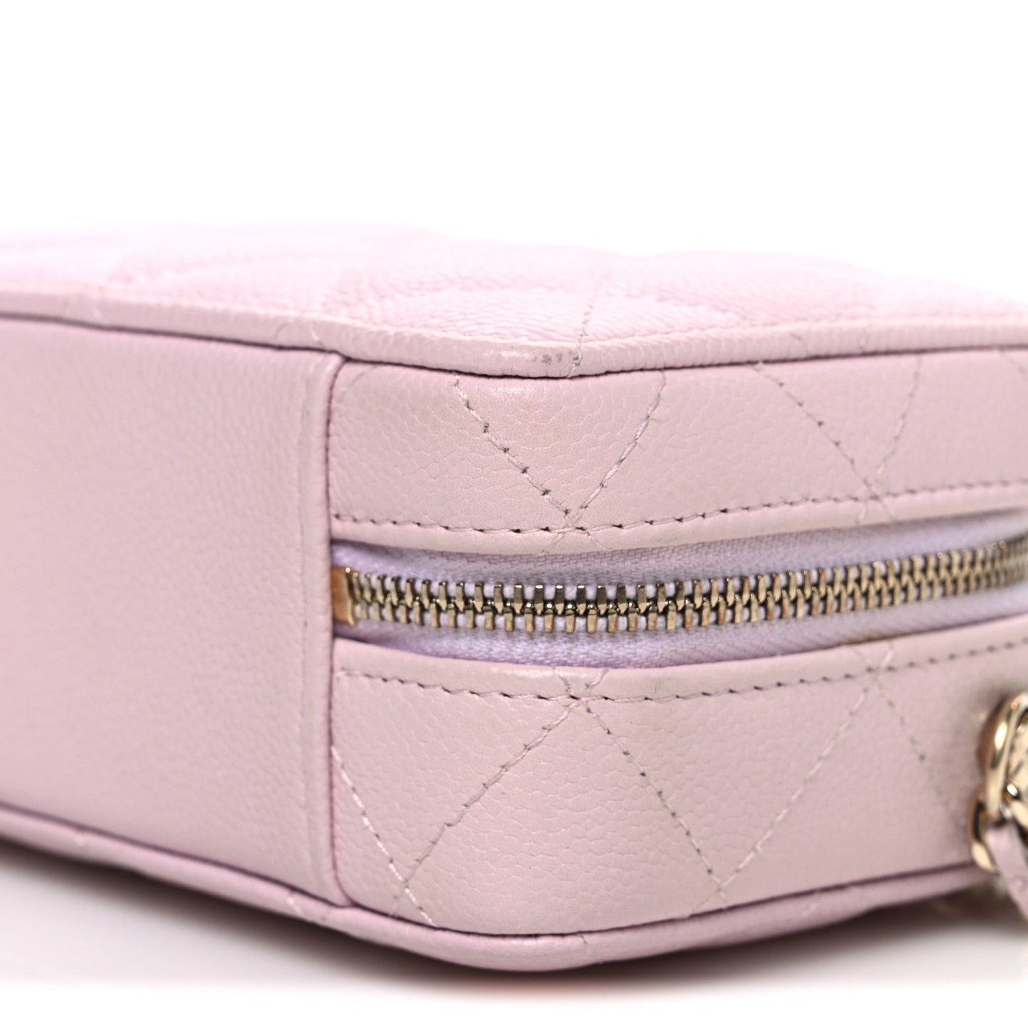 Caviar Quilted Top Handle Vanity Case Pink