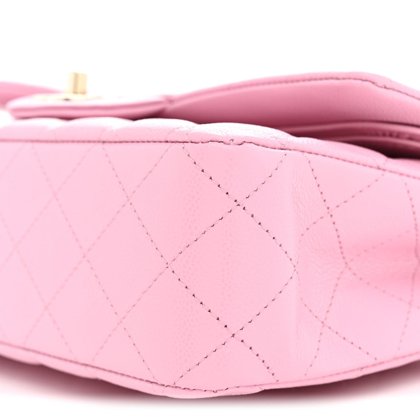 Caviar Quilted Medium Double Flap Light Pink