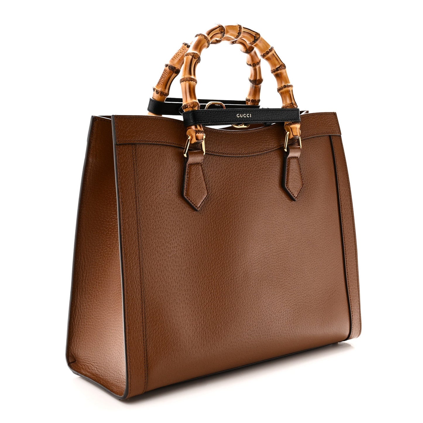 Textured Dollar Calfskin Medium Diana Tote Bag Cuir Black Cuir Black