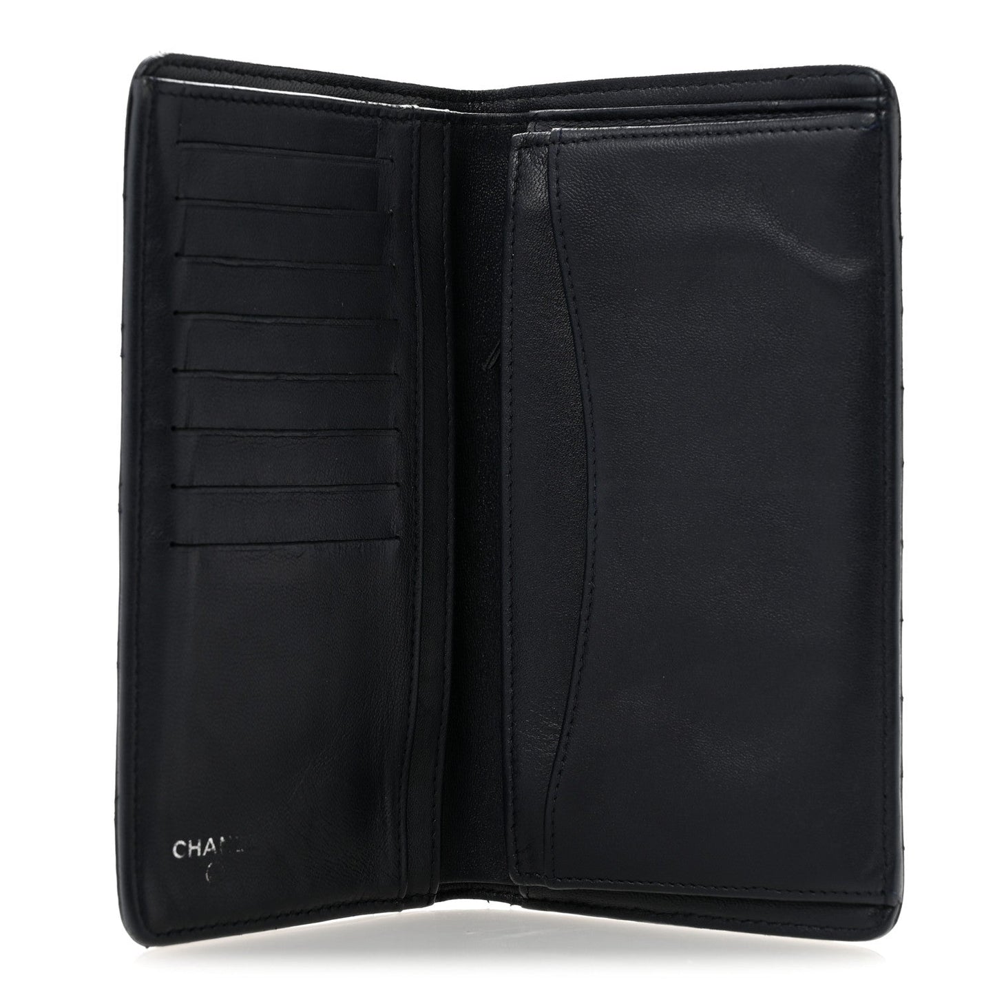 Lambskin Quilted Yen Wallet Blue