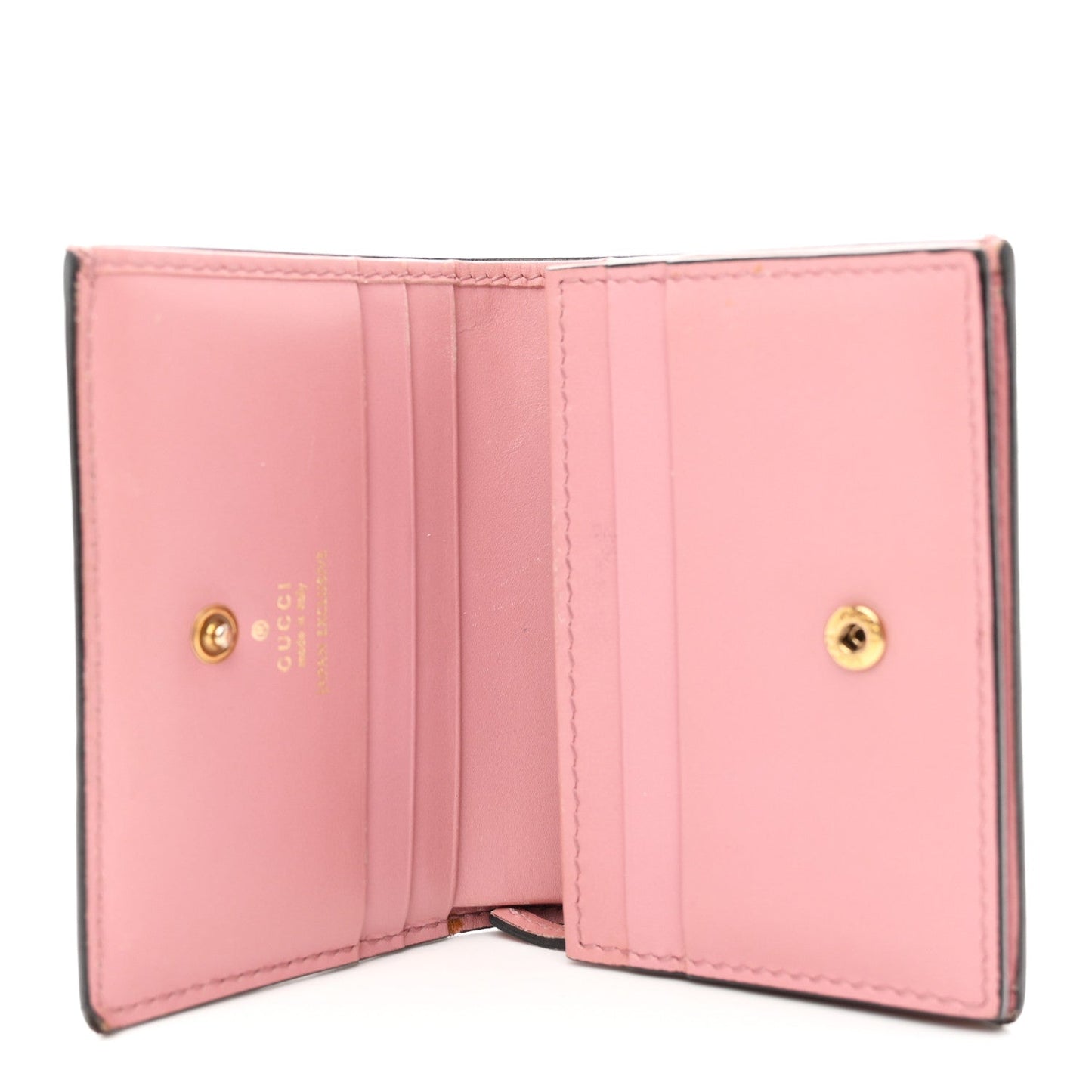 Guccissima Cherries Card Case Wallet Pink