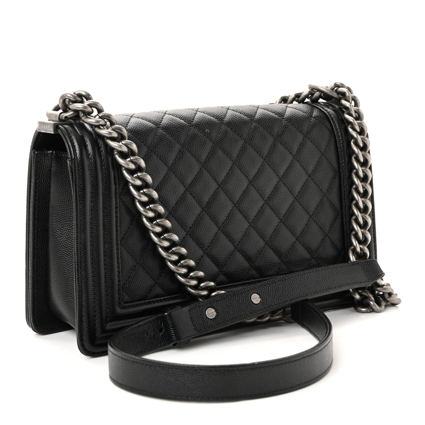 Caviar Quilted Medium Boy Flap Black