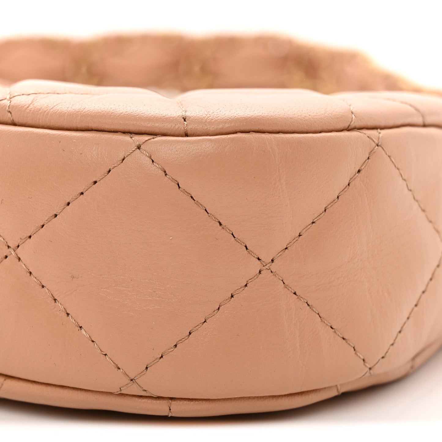 Aged Calfskin Quilted Small Chanel 19 Hobo  Beige