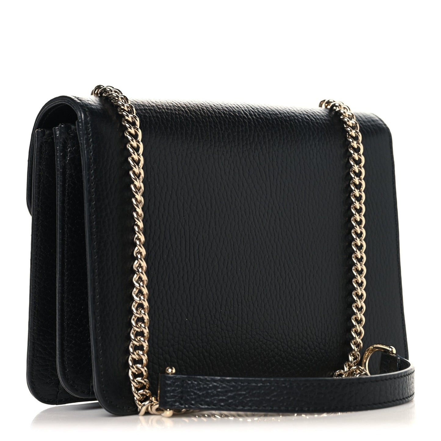 Dollar Calfskin Small Interlocking G Shoulder Bag Black
