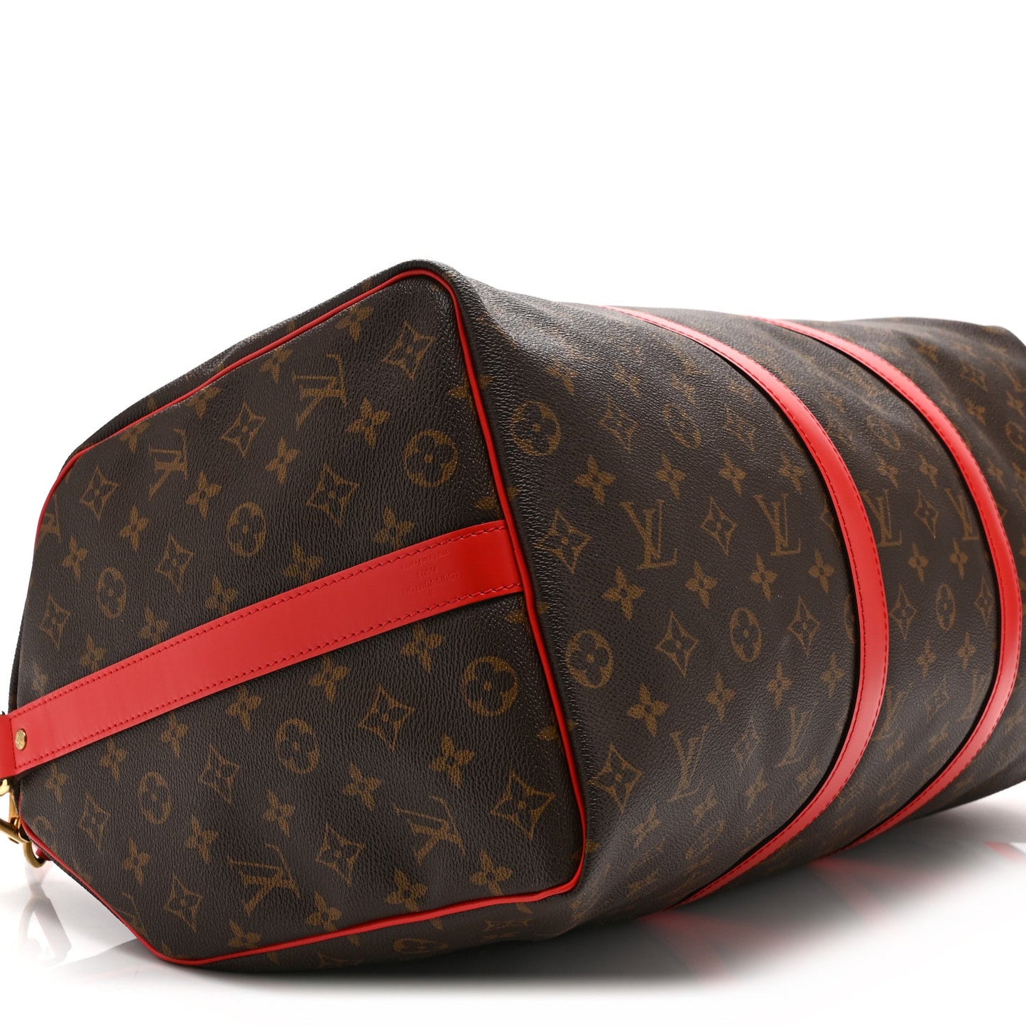 Calfskin Monogram Keepall Bandouliere 50 Coquelicot