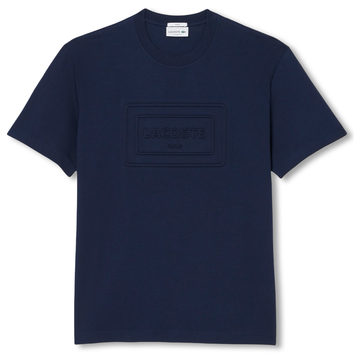 LACOSTE EMBROIDERED COTTON CREW NECK T-SHIRT Men’s -NAVY BLUE-166
