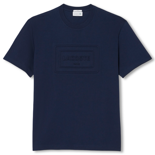 LACOSTE EMBROIDERED COTTON CREW NECK T-SHIRT Men’s -NAVY BLUE-166