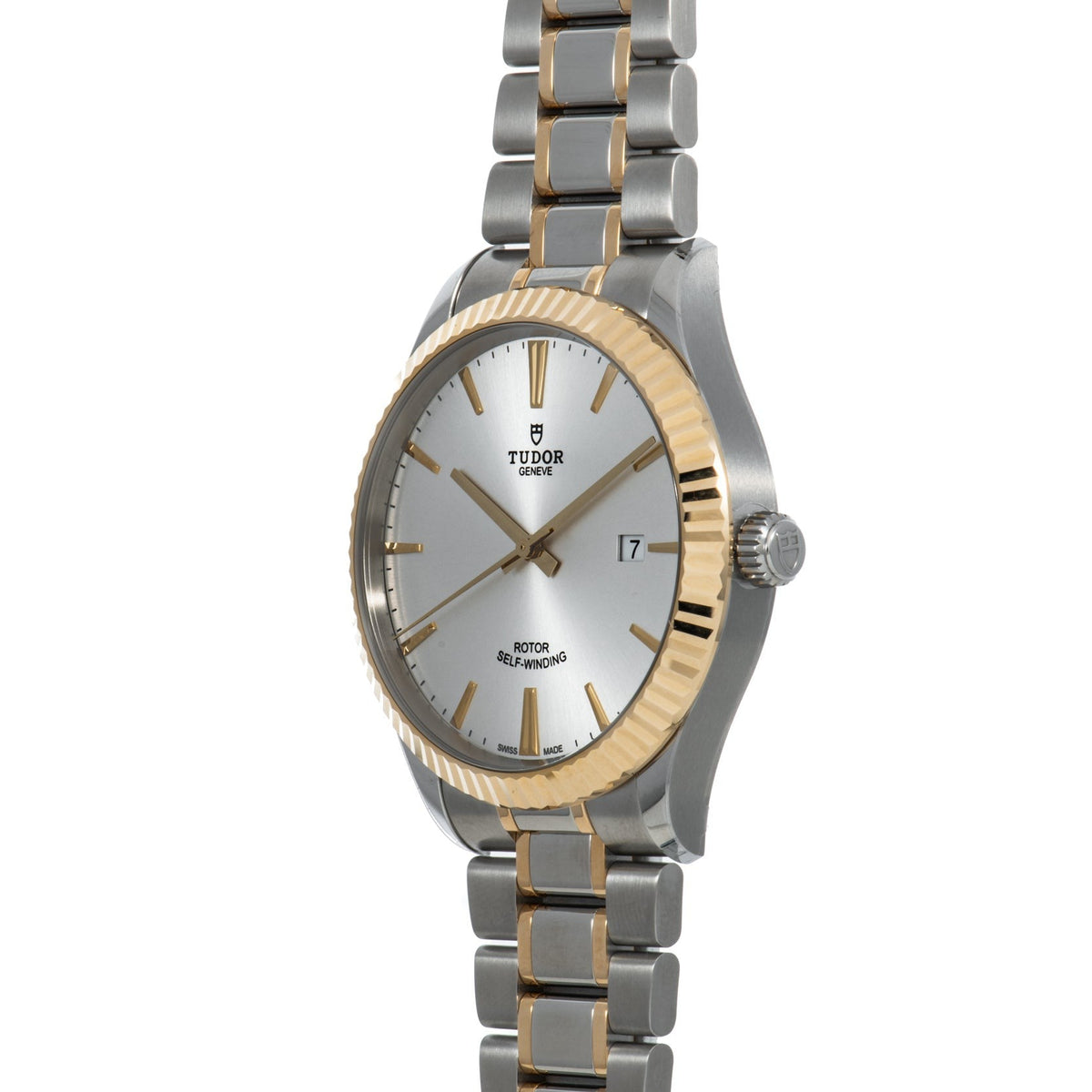 Tudor Style Automatic Silver Dial Two Tone Steel Strap Watch for Men - M12713-0003