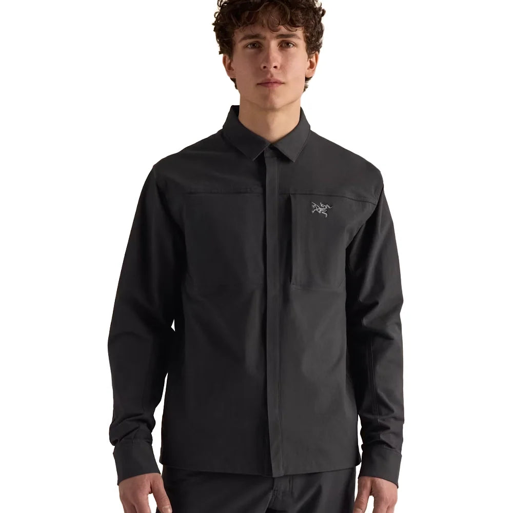 Men's Cronin Cotton Overshirt - Black