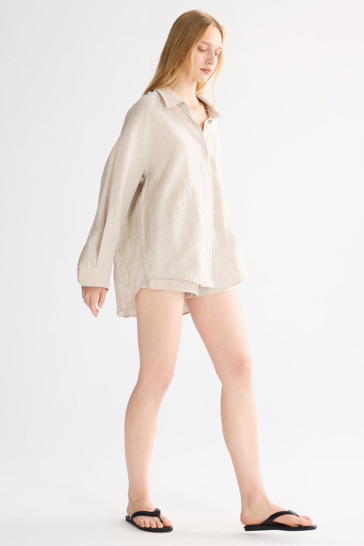 Relaxed Linen Drawstring Shorts