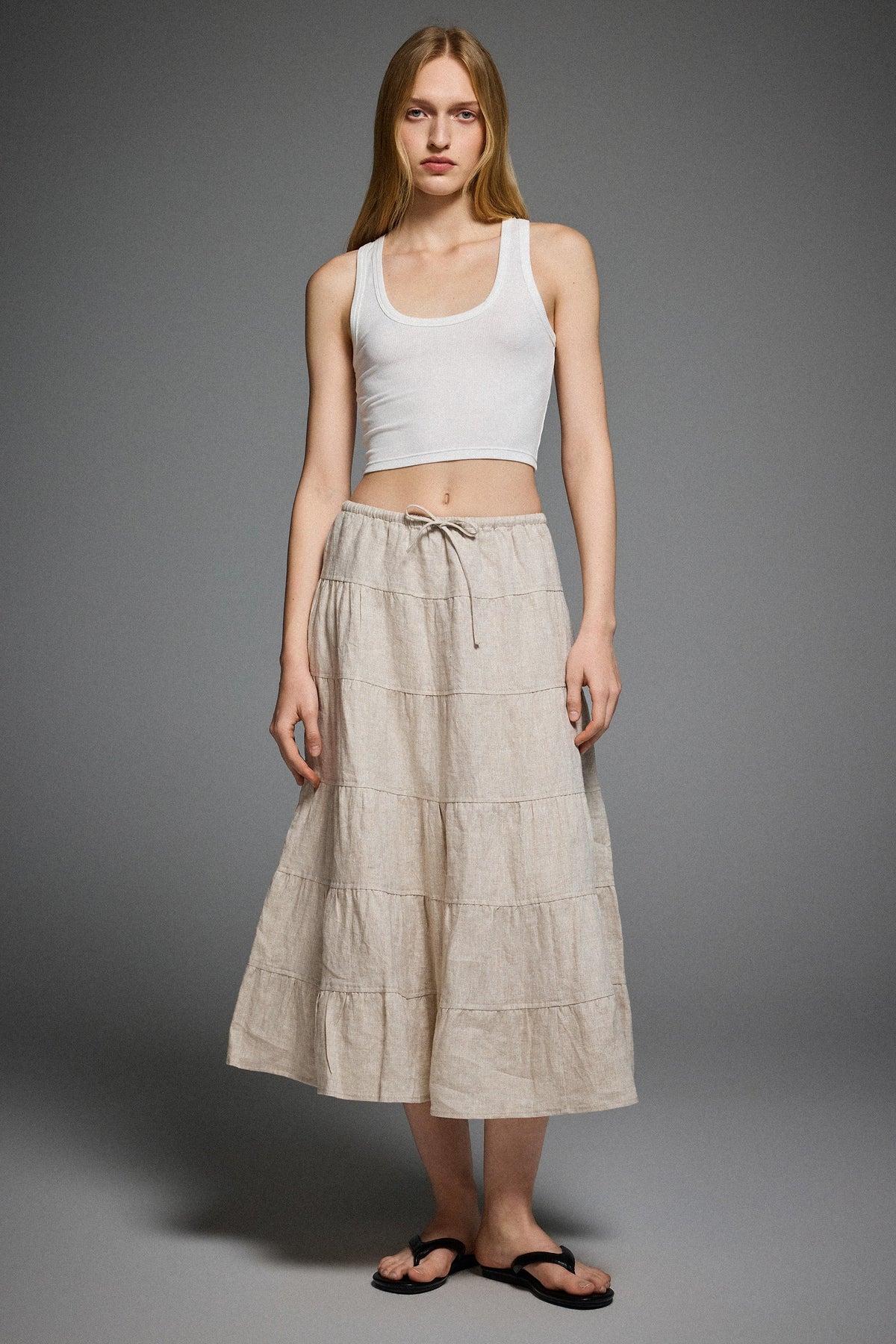 Bouquet Linen Skirt