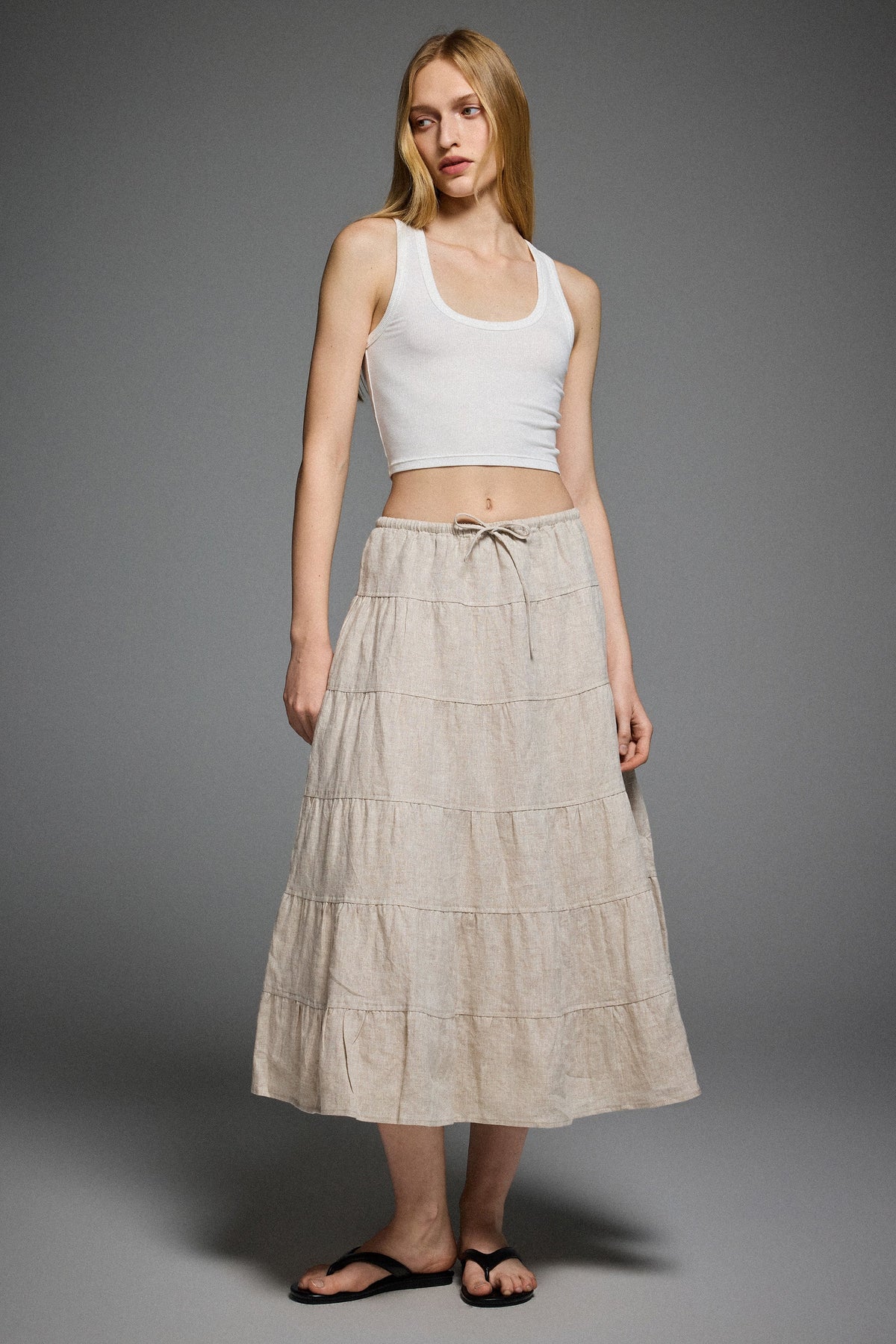 Bouquet Linen Skirt