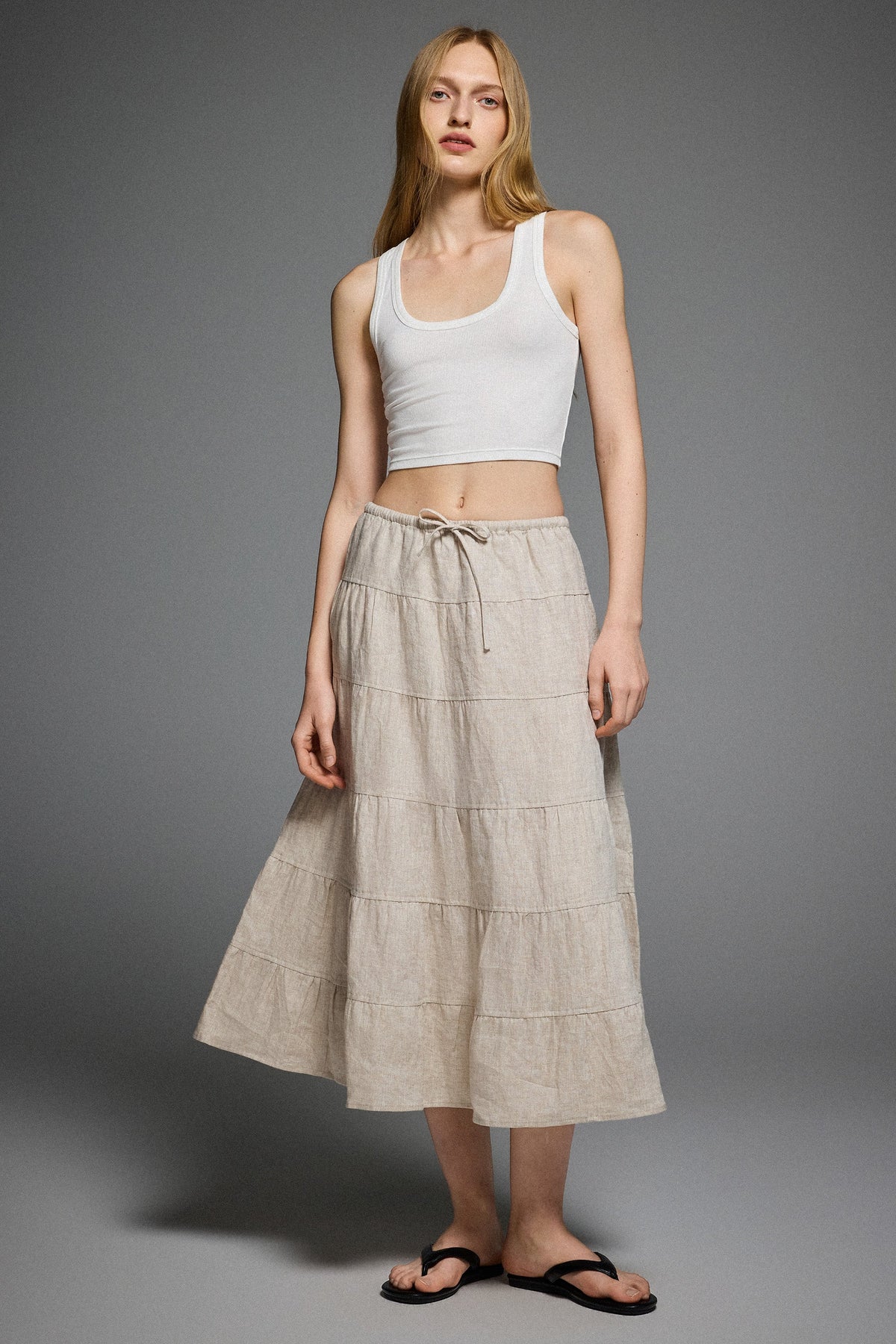 Bouquet Linen Skirt