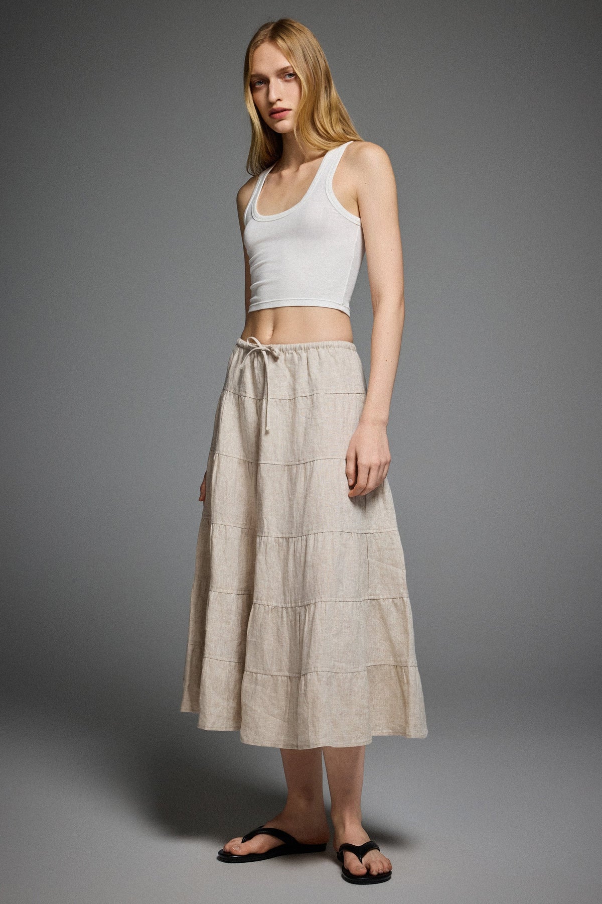 Bouquet Linen Skirt
