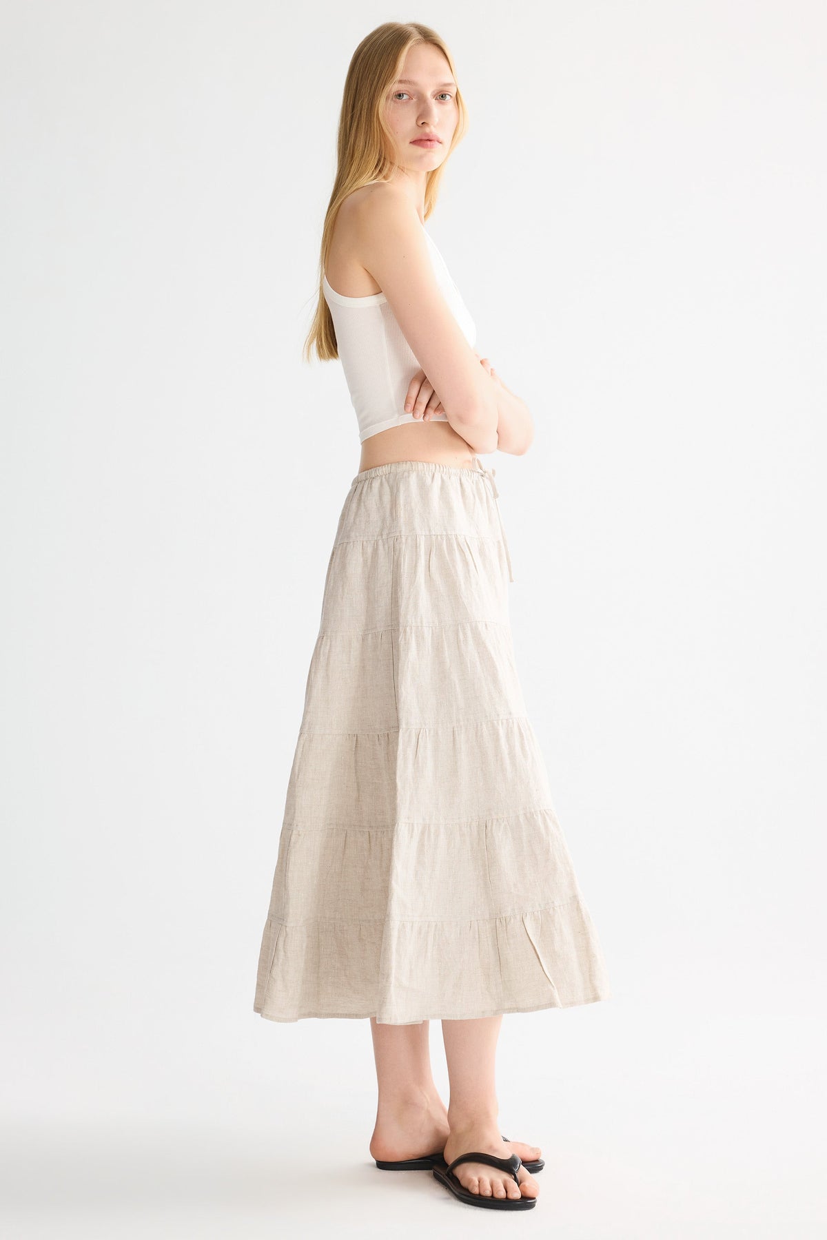 Bouquet Linen Skirt