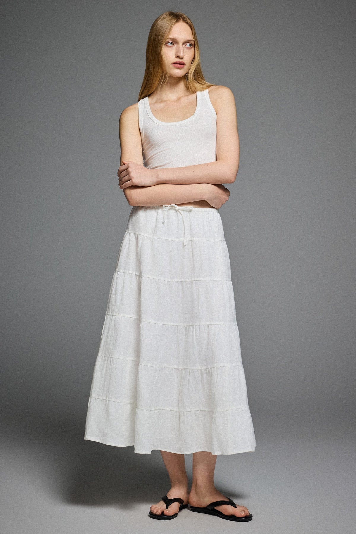 Bouquet Linen Skirt