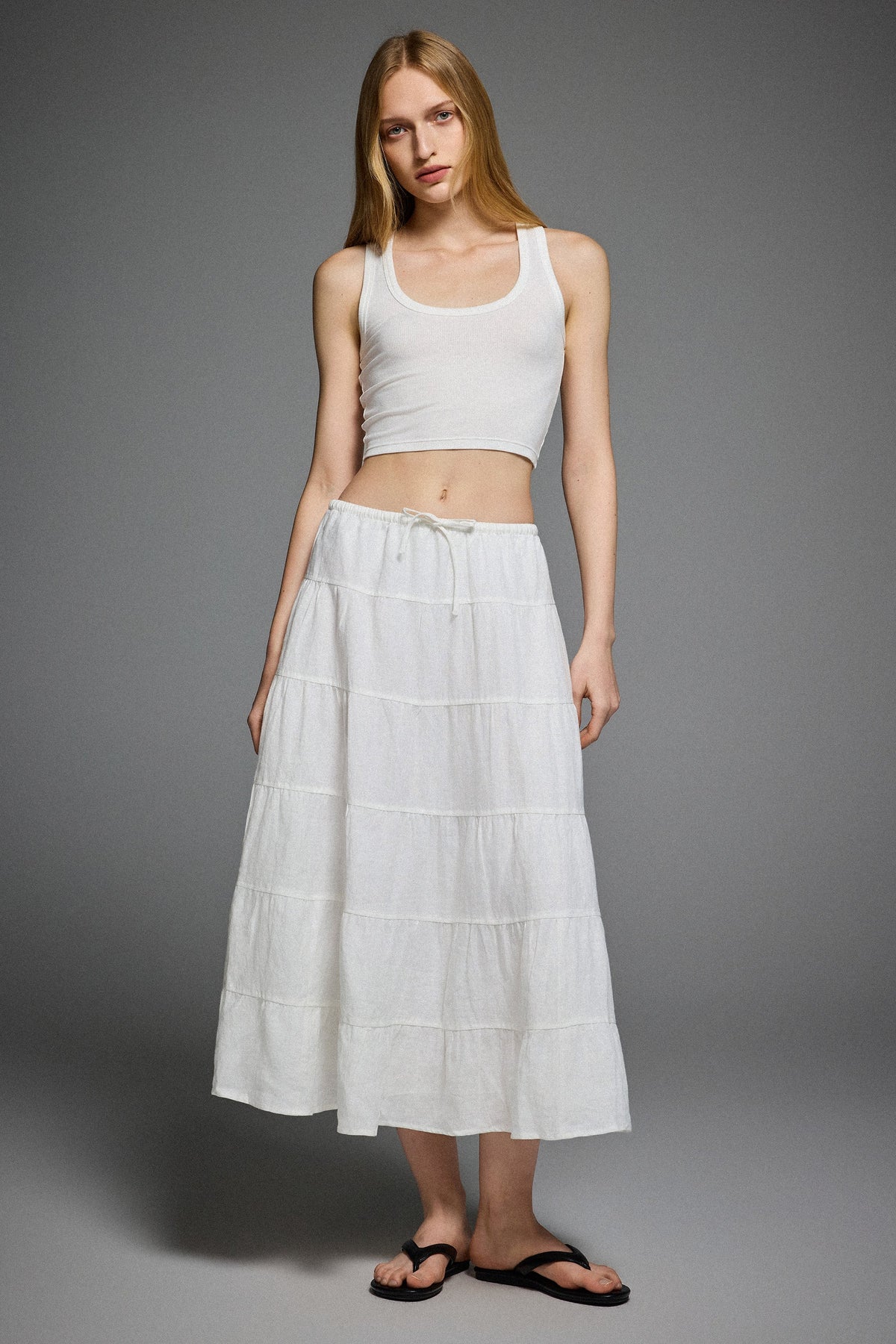 Bouquet Linen Skirt