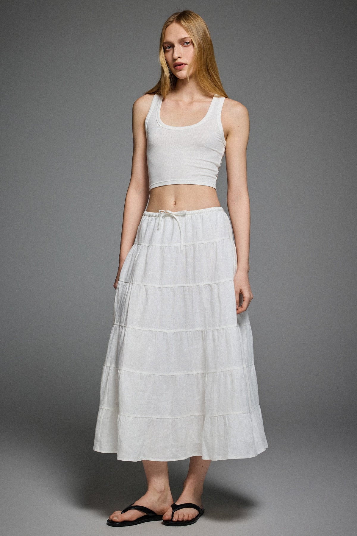 Bouquet Linen Skirt