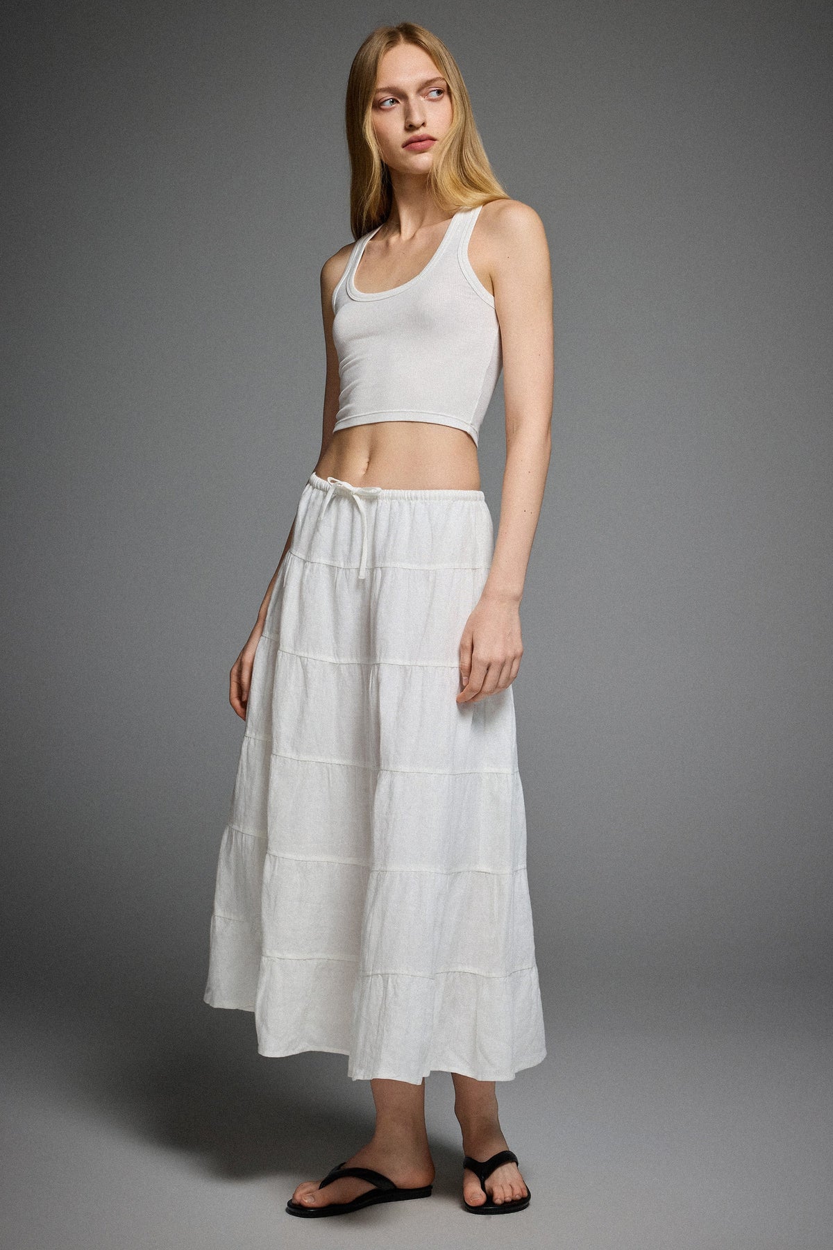 Bouquet Linen Skirt