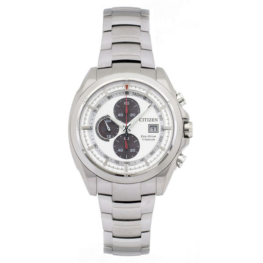 Citizen Men's CA0550-52A Eco-Drive Chrono White Dial Watch