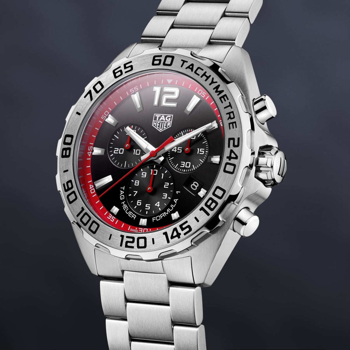 Tag Heuer Formula 1 Chronograph Black Dial Silver Steel Strap Watch for Men - CAZ101Y.BA0842