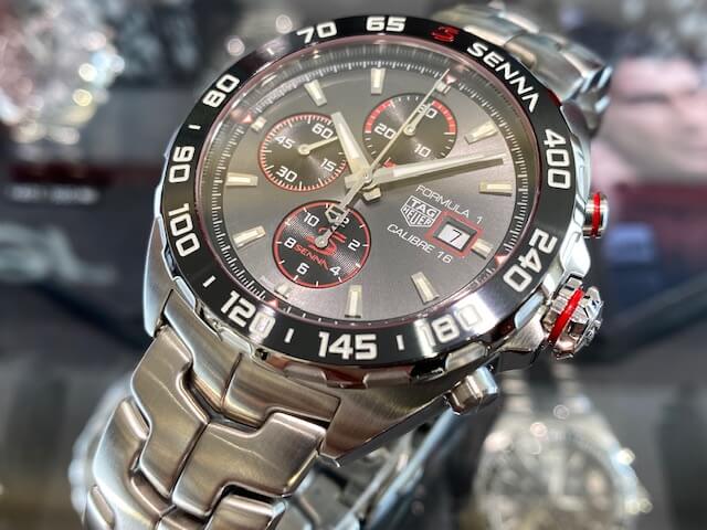 Tag Heuer Formula 1 Chronograph Senna Grey Dial Silver Steel Strap Watch for Men - CAZ201D.BA0633