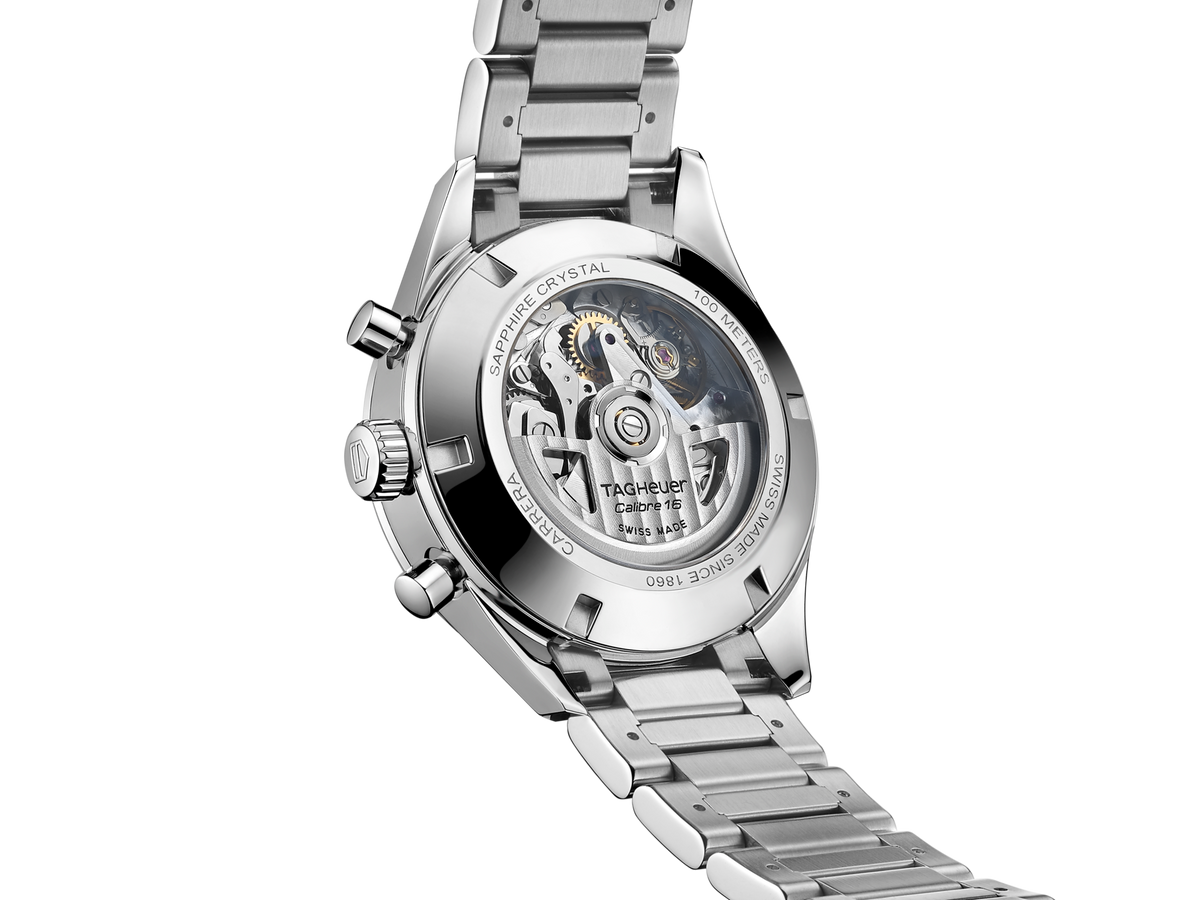 Tag Heuer Carrera Automatic Chronograph Black Dial Silver Steel Strap Watch for Men - CBK2110.BA0715