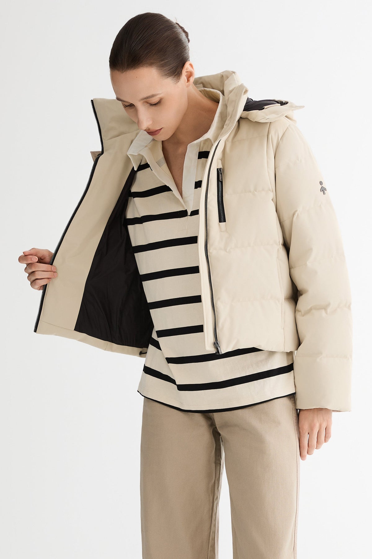 CityForm Short Detachable Hood Down Jacket