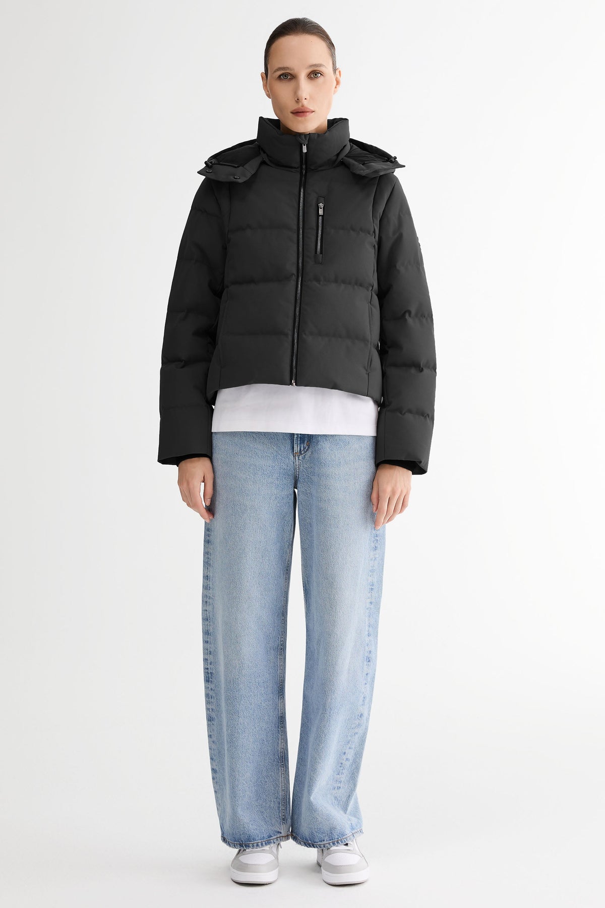 CityForm Short Detachable Hood Down Jacket